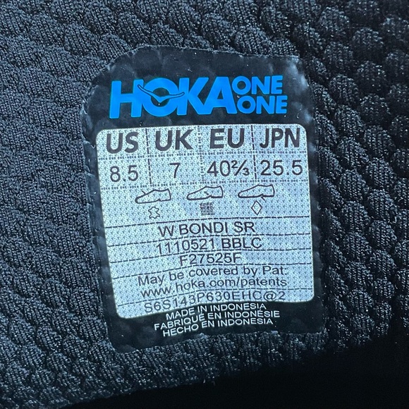 Hoka One Bondi SR Shoes Women’s 8.5 Black Cushioned Slip Resistant 1110521 BBLC - Picture 9 of 9